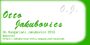 otto jakubovics business card