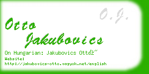 otto jakubovics business card